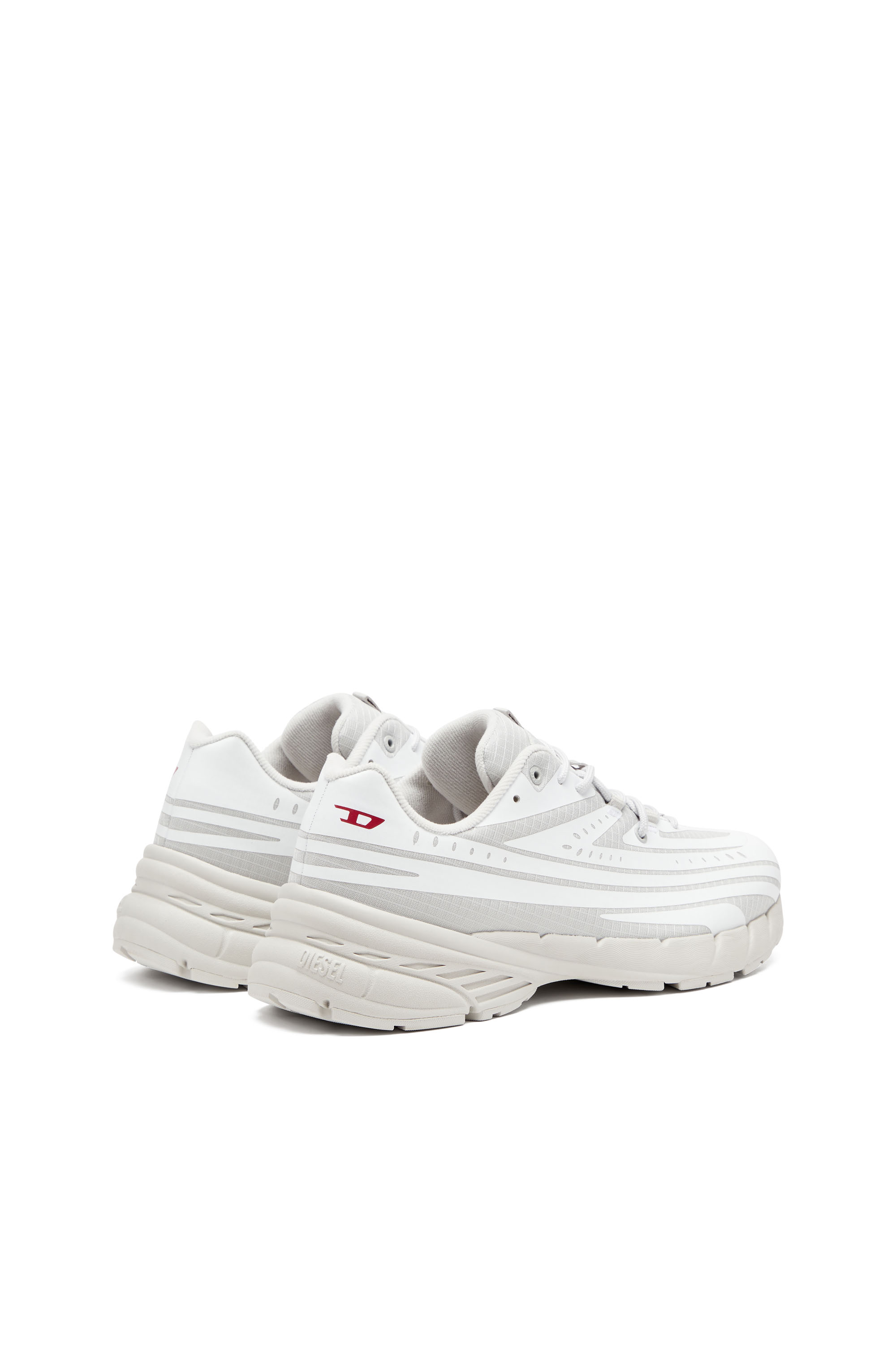 Diesel - D-AIRSPEED LOW, Man's D-Airspeed Low-Striped sneakers in coated ripstop in White/Grey - 4